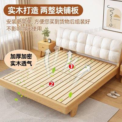 fE实木床.5米松木双房人床经济型1现代简约1.8米L出租用490简易1m