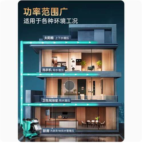 增压泵家静音自自吸泵用全自动来水抽水泵阳能压力管太CEJ道智能