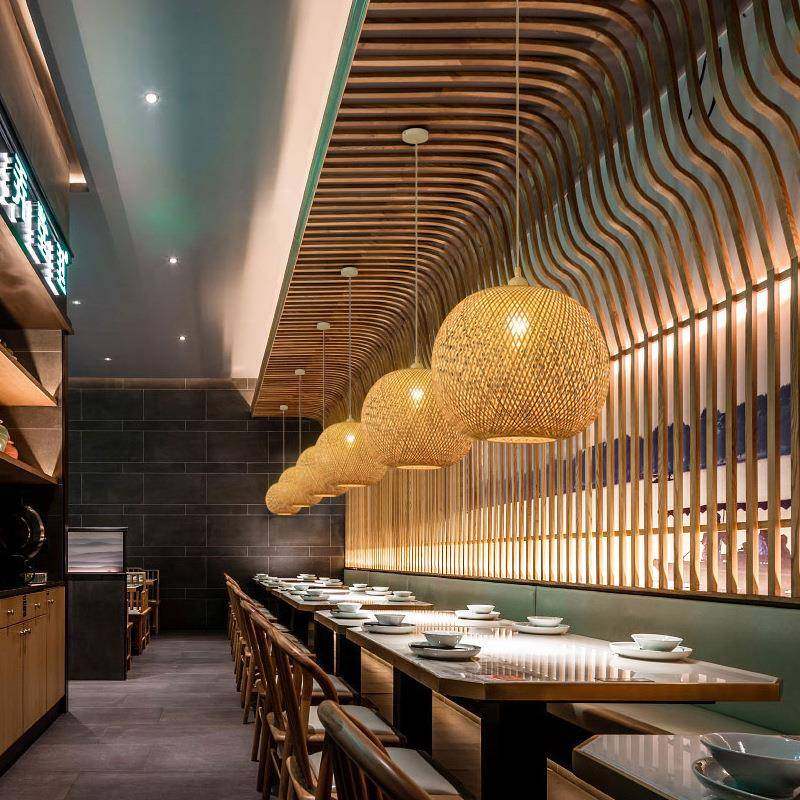 用中式吊灯竹竹编笼田园餐厅DSK5382民宿阳艺台灯创意个性商中国