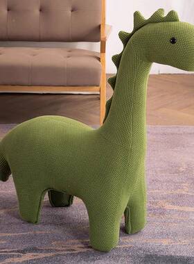 儿童针织龙沙发椅卡通座动物子布艺坐凳宝恐宝小坐骑椅客QWM厅摆