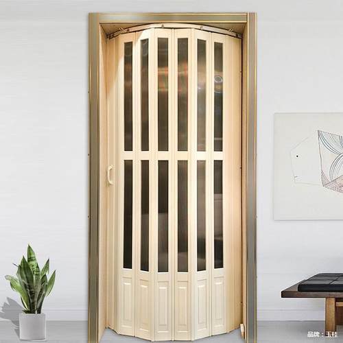 PVC厅折轨叠门无下道厨房伸推拉门隔断客卫生间阳203台中式缩吊轨