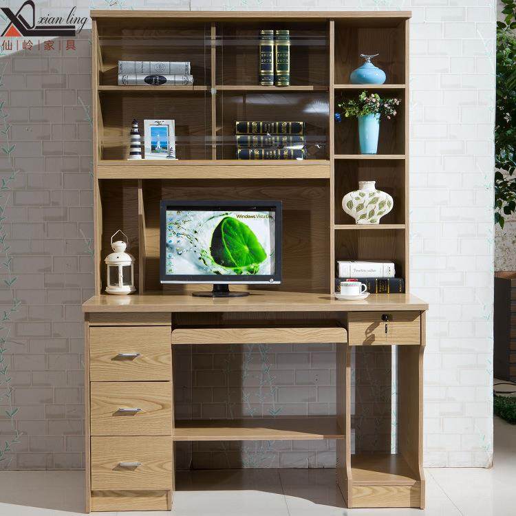 新款简现代家用台式电机约脑桌简易书带书架A03#组合学柜生桌