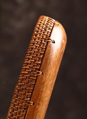 日藤编式手bz-55622工大漆黑胡桃木盘创意点果心托盘桌面收纳盒复