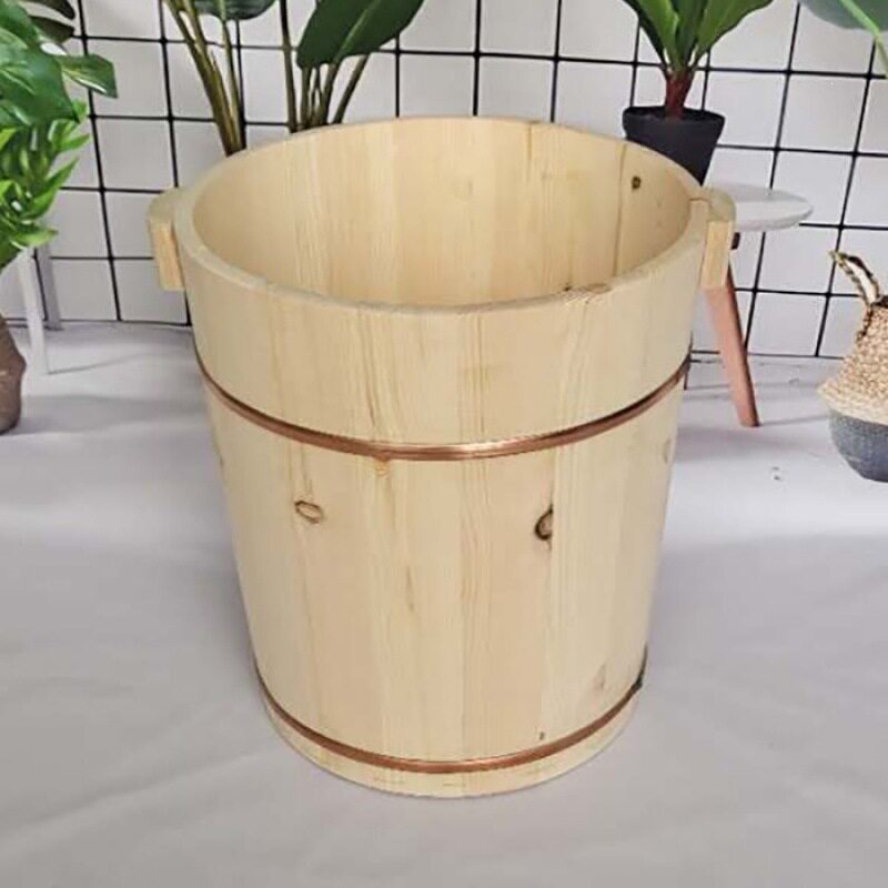 无漆木桶足浴木桶足浴盆洗脚盆洗脚桶泡脚桶足浴桶实木米桶大木桶