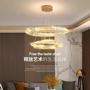 大别墅挑空客厅吊灯轻奢代简约复式楼吊灯中楼现楼中488空水晶楼