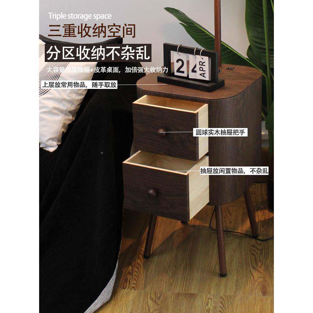 ?中古风法式网红卧落地灯客氛厅茶几745边几围床柜头室台灯置物架