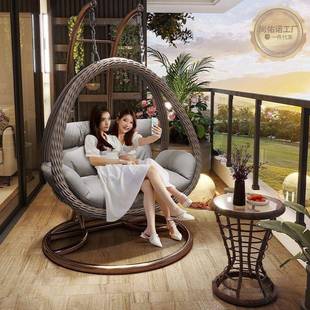 户外GAP吊千家用秋鸟巢吊椅藤篮椅单双人摇椅室内吊床人阳台懒沙