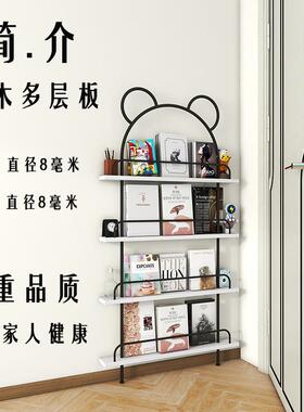 门挂后极窄书架隙置物架薄NNQ儿童书柜铁艺绘本书本超落地壁缝收