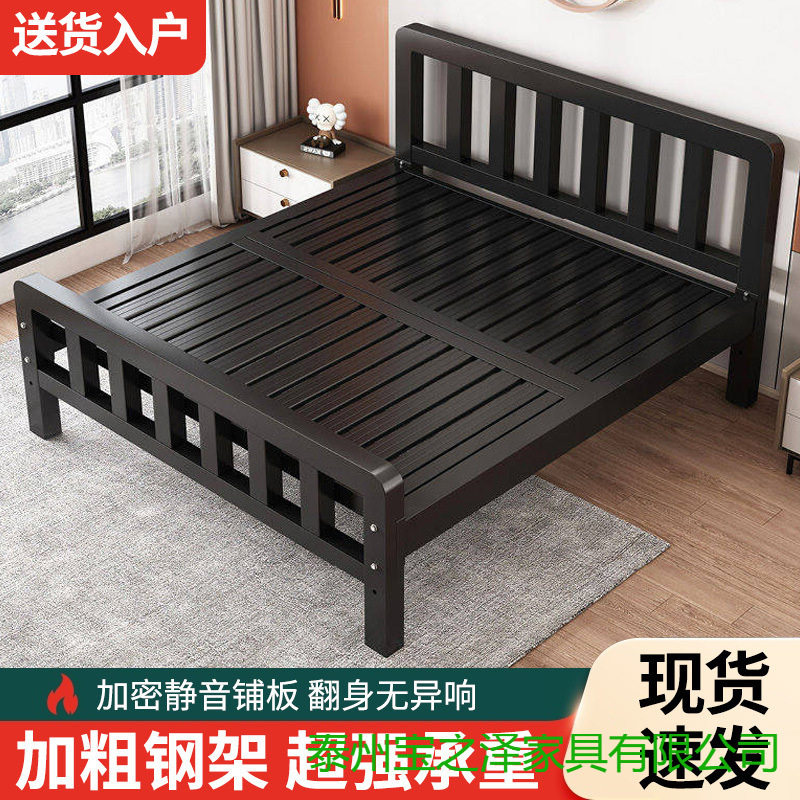 铁艺床家用卧室床加粗钢管单人床加厚龙骨出租屋床加固铁架密铺床