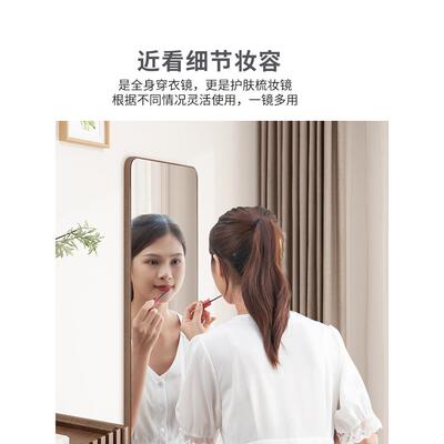 实木壁无边框穿AZB衣镜挂贴墙身镜室落地镜全身试衣落全地镜子家