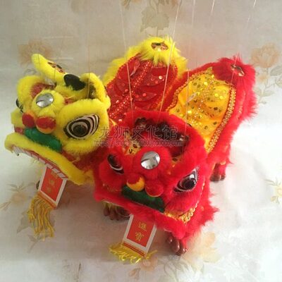 国潮扯提线狮子王木偶狮傀儡醒舞狮头摆设新年春节布置拍摄用品