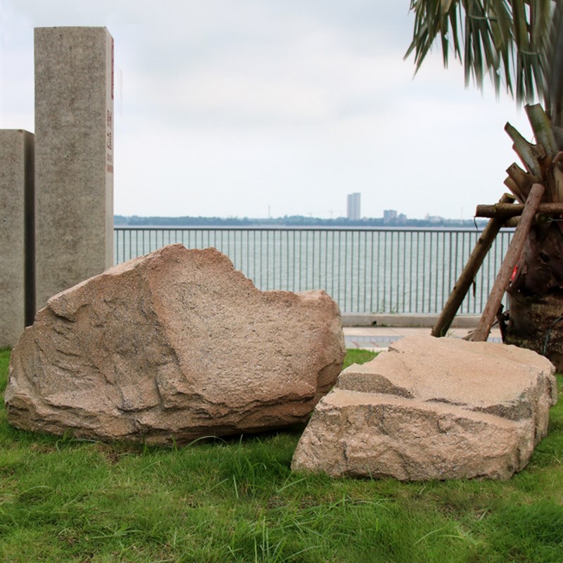 玻璃纤维模拟石网红庭r院装饰摆件室内庭院酒店石材摆件拍照