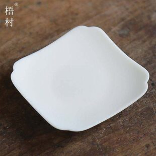 羊脂玉白瓷杯垫功夫茶具茶杯隔热垫杯托陶瓷茶道配件日式简约家用