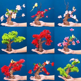 刺身摆盘装饰盘饰花草酒店菜品冷菜点缀盘式装饰花海鲜姿造摆件