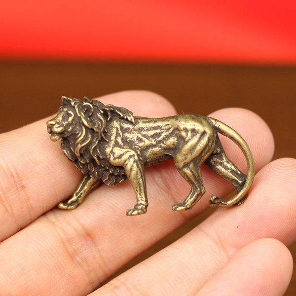 实心纯铜小号迷你狮子桌面小摆件复古铜器黄铜做旧雄狮微雕铜茶宠,家居饰品,装饰摆件,淘宝优惠券,粉丝福利购,淘宝优惠卷