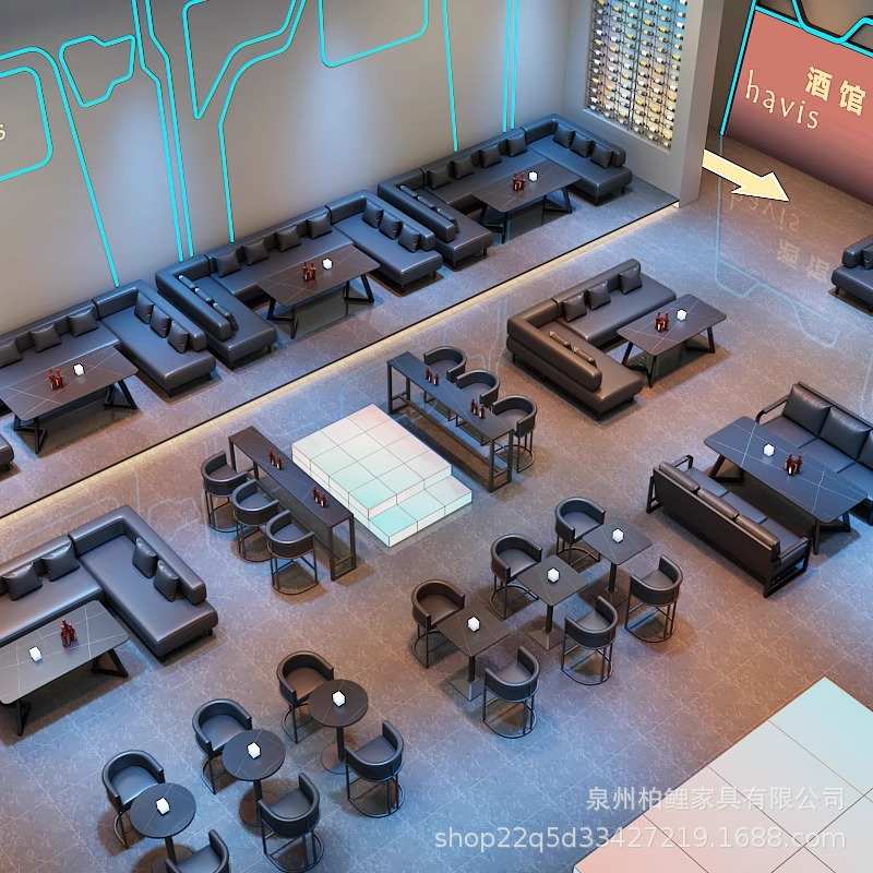 吧台椅子复古美式工业风酒吧椅小酒馆轻奢靠背高脚凳子咖啡厅桌椅