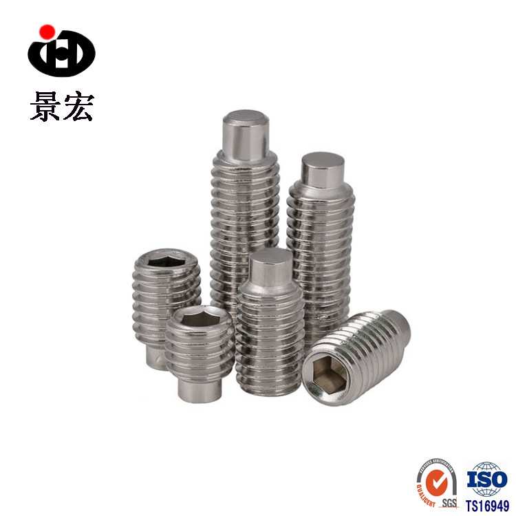 DIN915 304不锈钢内六角圆柱端紧定螺钉 凸端紧定 无头螺丝 M4*4