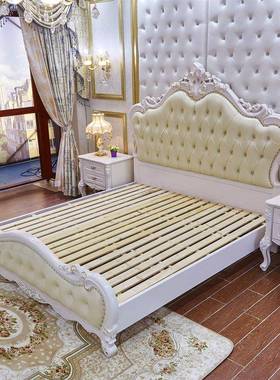 床现代简约原木大双34958床人床2米2.2米双主卧加宽欧式床人床简