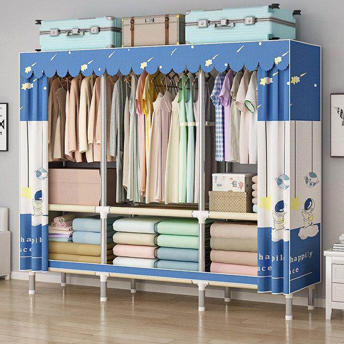 钢管易DNV衣衣柜加粗加简固衣柜家卧室布用柜出租屋用简易拼装挂