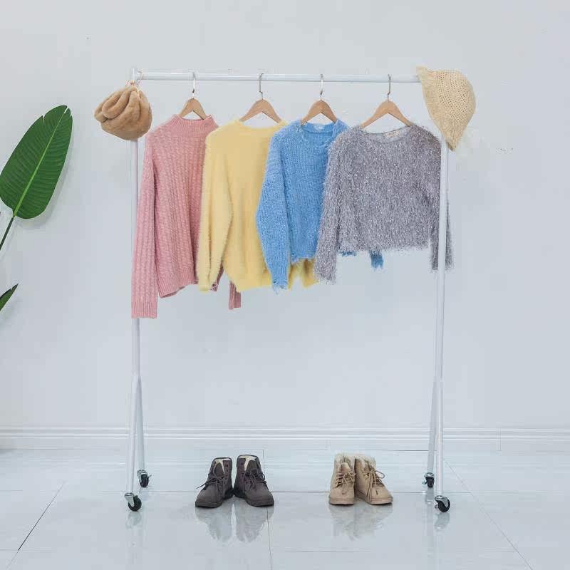 简约服装店展示衣架落地童装龙门挂衣单杆卖衣服移动带轮子