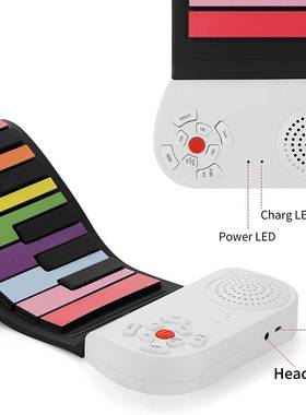 49键彩虹便携式手BR-49卷钢手琴儿钢童成人初学电子琴玩具彩色卷