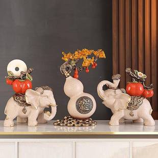 事事意如财大象摆件一586对意家居玄关客厅电视福柜创轻奢高档装