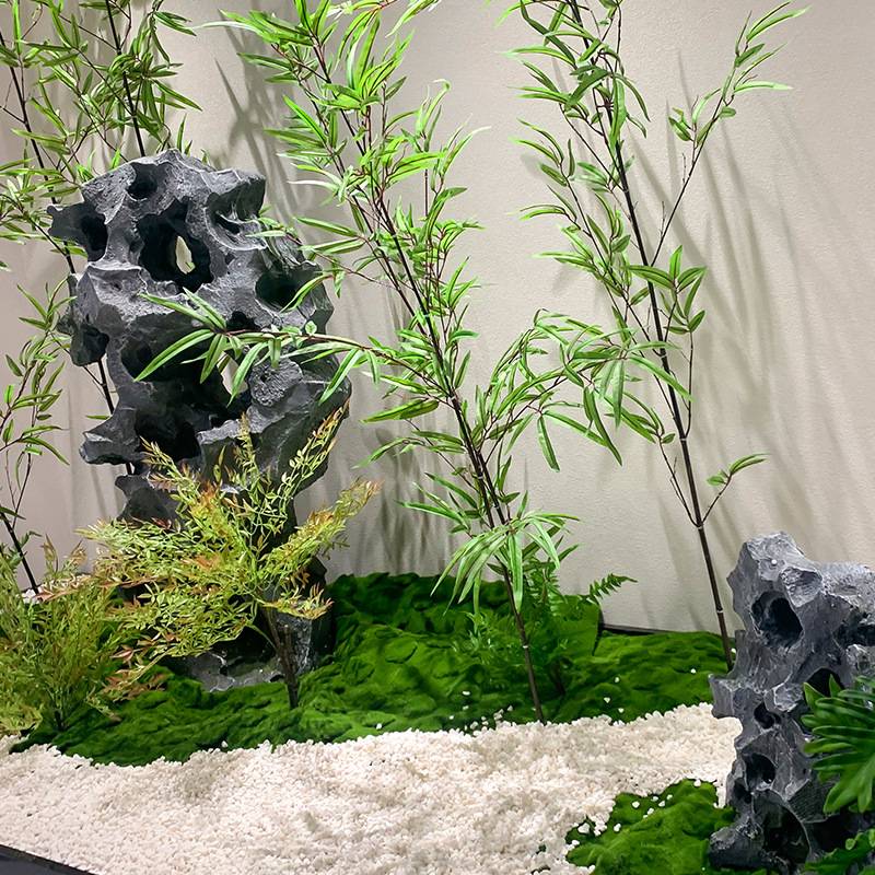 跨境仿真竹子绿植 室内外绿色装饰造景隔断墙人造盆栽庭院假毛竹