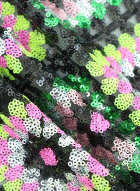 欧美风亮片装绣满幅刺绣面料菱饰布手袋XC2-L11包形舞台服花网纱