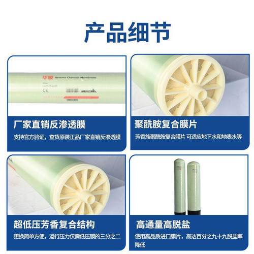 反渗4透RO膜4040压工业水处理0滤膜商用80OKF高低水处理通用滤芯