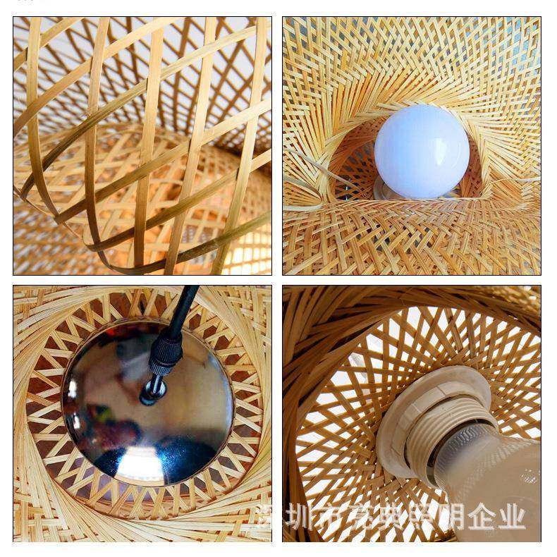 竹艺式灯罩艺术笼855饭店中吊灯创意个性阳台灯简约宫灯民宿藤编,家装灯饰光源,智能吊灯,淘宝优惠券,粉丝福利购,淘宝优惠卷
