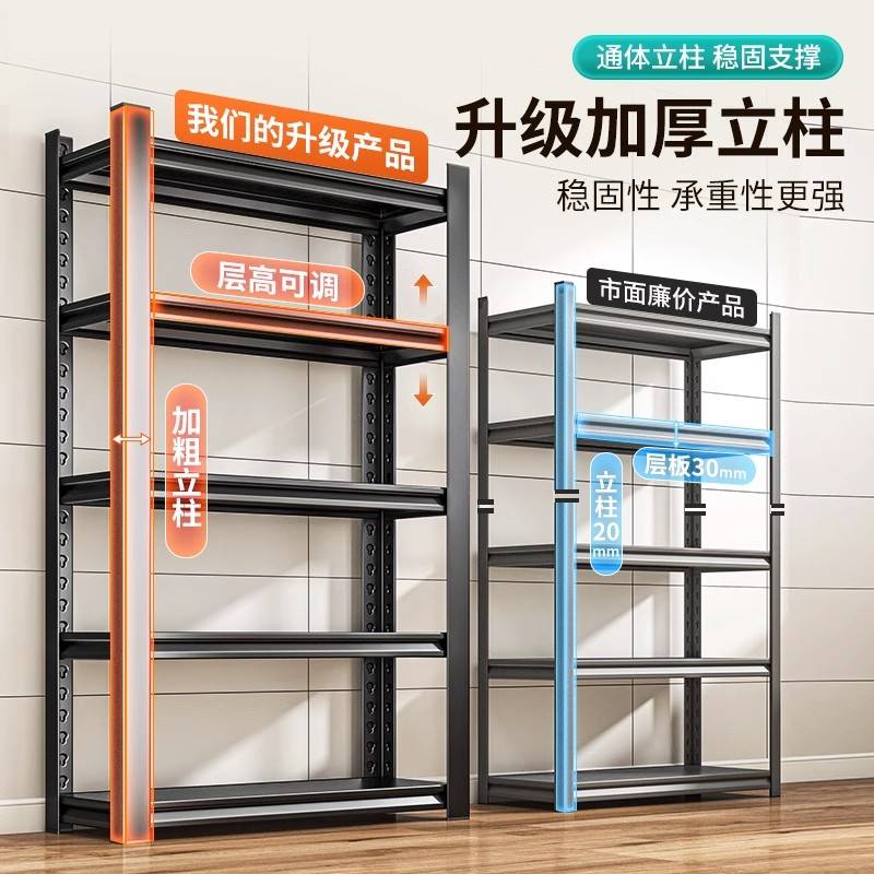 厨房置物架落地多层微波炉烤箱收纳架家用钢制一体货架橱柜储物柜