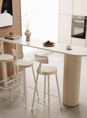 轻奢岩板断吧台桌家用客厅厨脚房边隔BIK吧台阳台靠墙户垭口小型