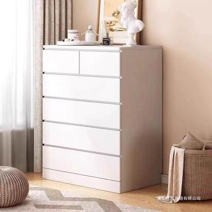 五斗柜收墙纳柜实木色简现约代家用VIP卧室客厅靠轻抽屉柜储物柜