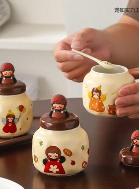 家用瓷调味瓶陶罐盒调料合味精盐糖储物佐料罐组PTQ套装