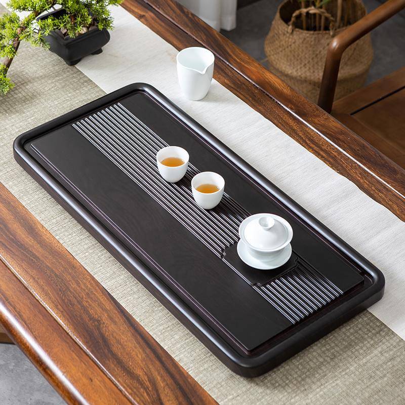 实木茶盘整块家用简易中式茶海排水式大号小型茶台茶具套装竹托盘