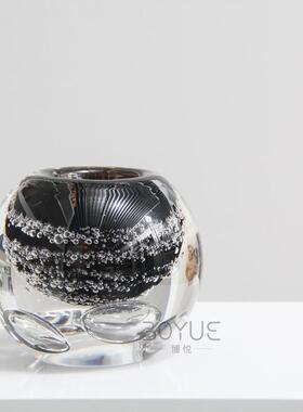 现代轻奢气泡彩色面球形琉璃花瓶样板间宿玄关电XY77091民视装柜