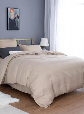 纯色简约磨毛四件套被1.套5m套1品.2三件宿DA舍床上用三件套热销