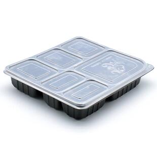 1包500毫升方六格盒微波炉加六格打包热餐饮食堂外卖商用长形六格