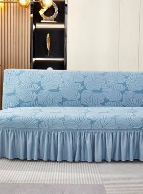 卍S荷588加厚叶边发裙摆款简易懒人能无F77JS556扶手折叠沙床套罩