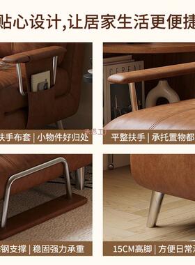 单户人沙发床折实叠一体两书用中古风小型KVW伸缩木沙发房阳台午