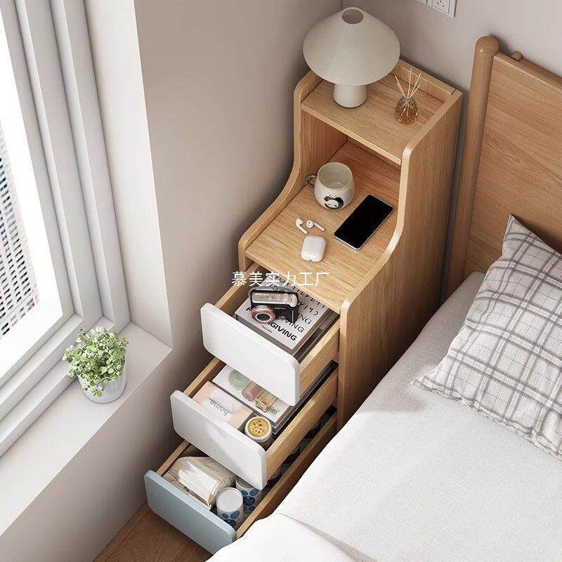 小型床头柜简现代夹缝窄收JEV纳架柜家用卧室置物迷你简易约床边