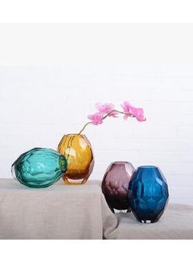 碧轩新931818厂家直手销工彩玻璃艺花瓶高档软装色配饰工玻璃