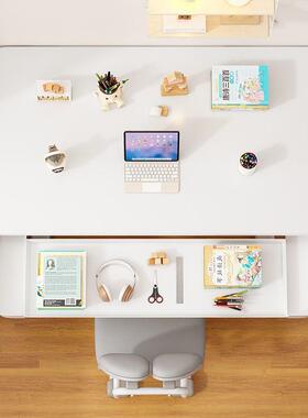 款儿童学习桌小生书桌家用FYM升降写字桌新桌椅套学装手摇子绢花