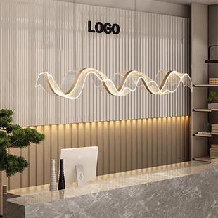 设计师艺术创意飘带餐厅条吊灯202款 5年743新轻奢长餐台桌吧茶室