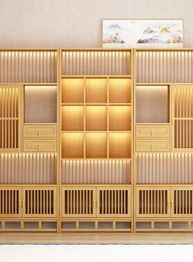 博古茶124123架实茶木中式架博古架展示柜室置物架新中式子博古架