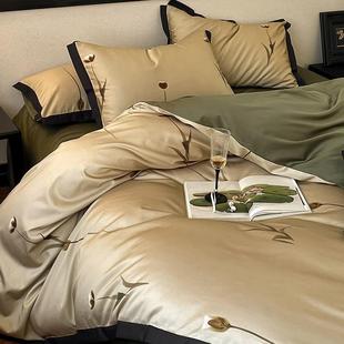 春夏JMJJ--ZH季凉印感天棉丝四件套法数式复古风码花丝滑被套床单