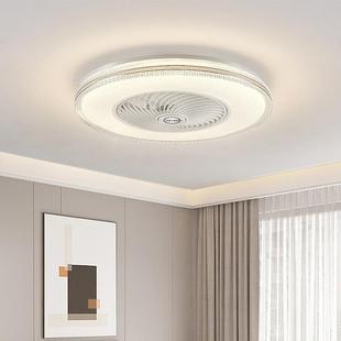 水晶主卧房间0儿童房静音家 2056水晶2云卧室风扇灯吸顶25新款