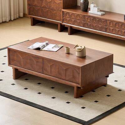 全实白木茶用几客厅家2古025新款现PSW代简约中风蜡木茶几电视柜