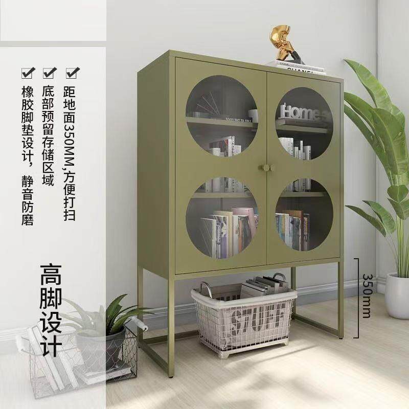 北偶铁youj-006艺餐边柜酒柜客厅墙璃门玻储物收纳奢柜轻钢制多层