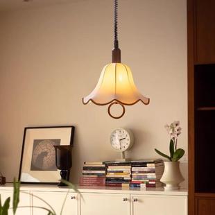 吊法式 古风228布餐厅灯复古实木艺伸中缩吧台卧室房间浪漫餐桌氛